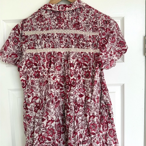 Anthropologie Somerset Georgina Tieres Floral Dress Size Small S Pink Red White - Picture 8 of 10